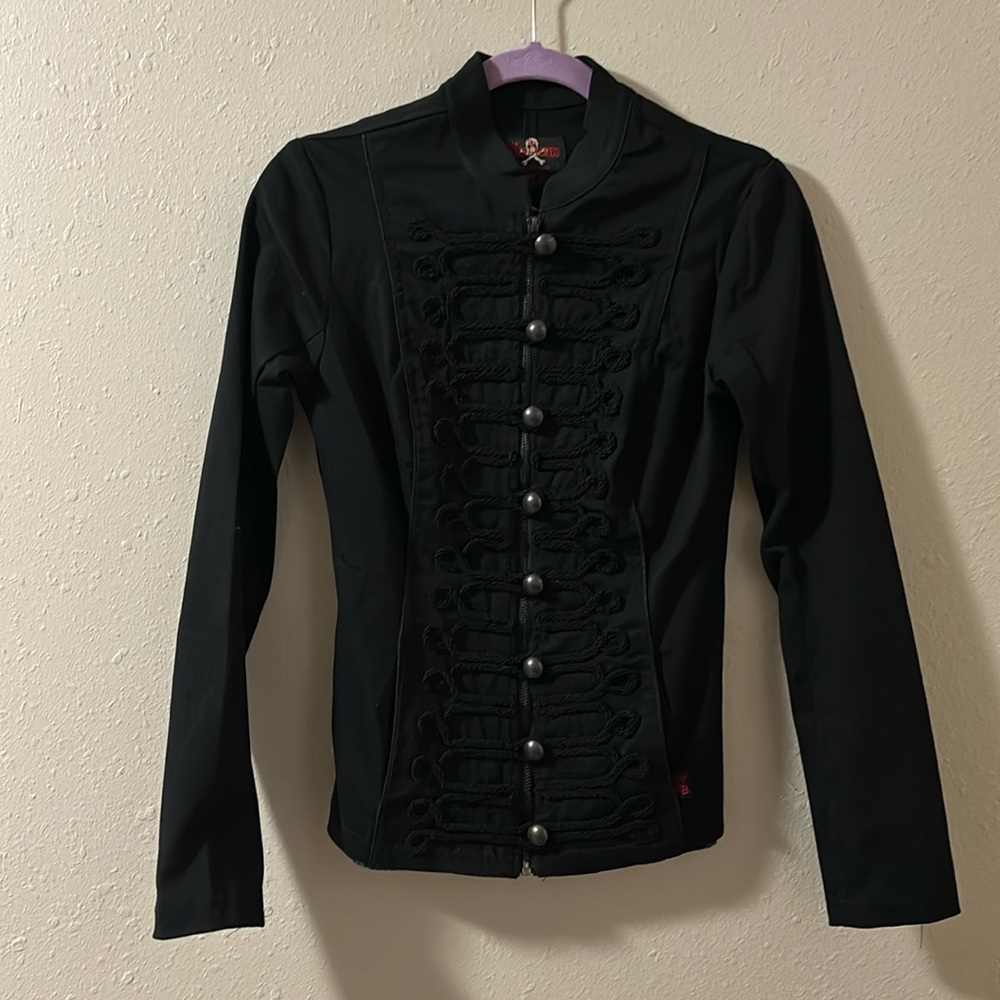 Hot Topic The Royal Bones Military Style Black Jacket